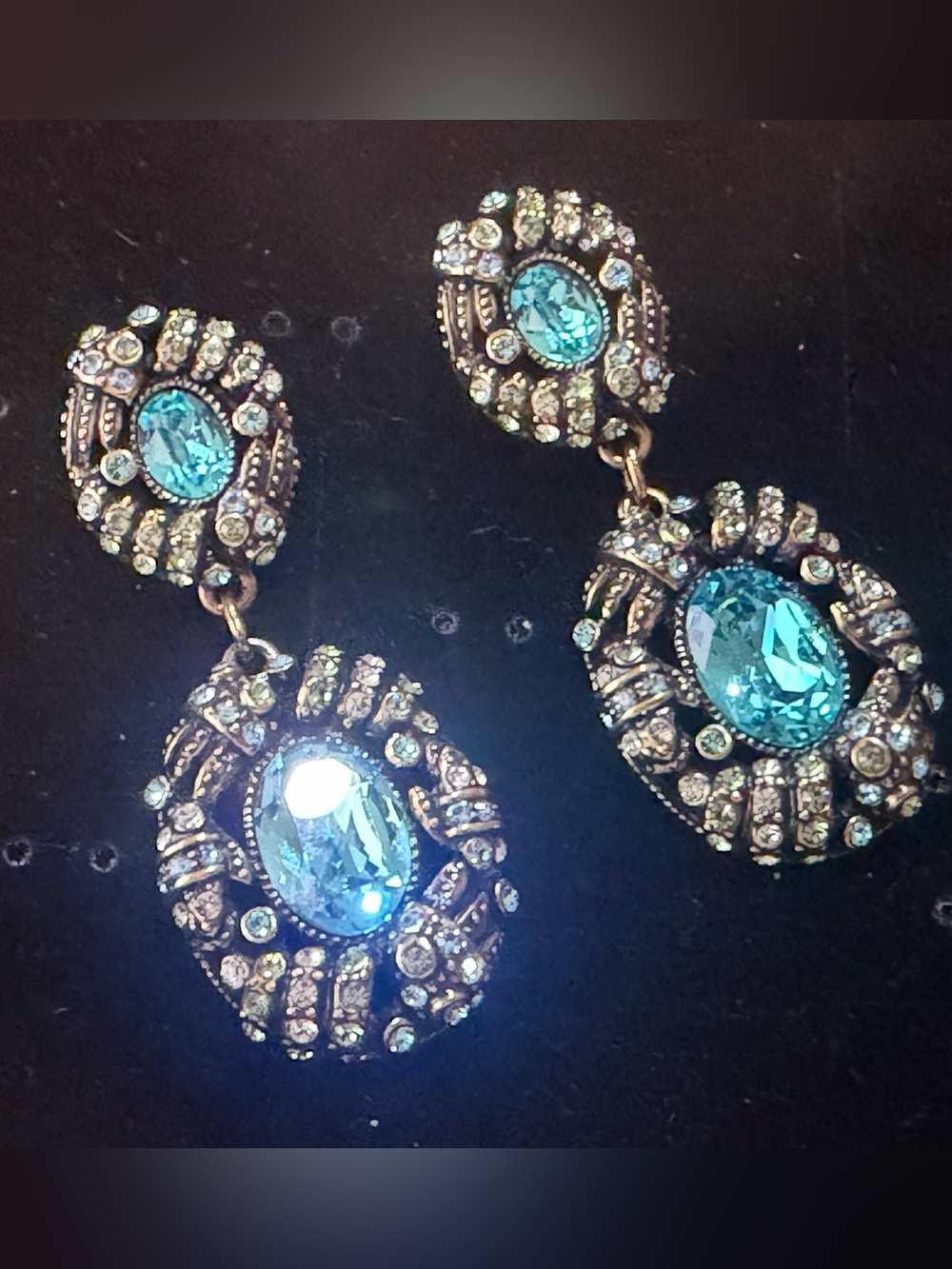 Heidi Daus "My Heirloom" Crystal Drop Earrings.
